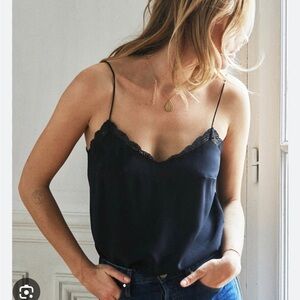 Silk and lace trim Debby Camisole from Sezane.